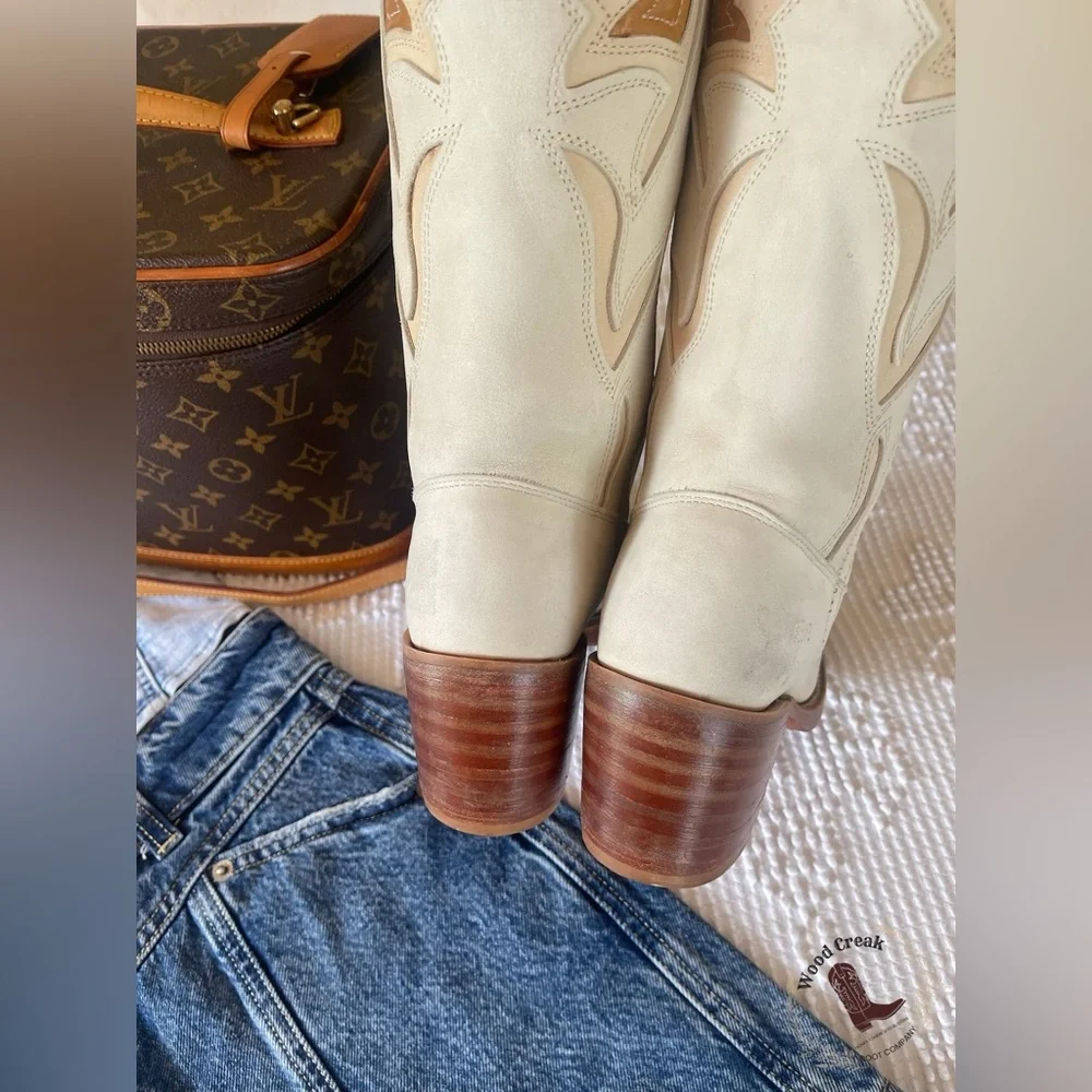 Frye Cream Western Cowboy Boots - Picture 5 of 7